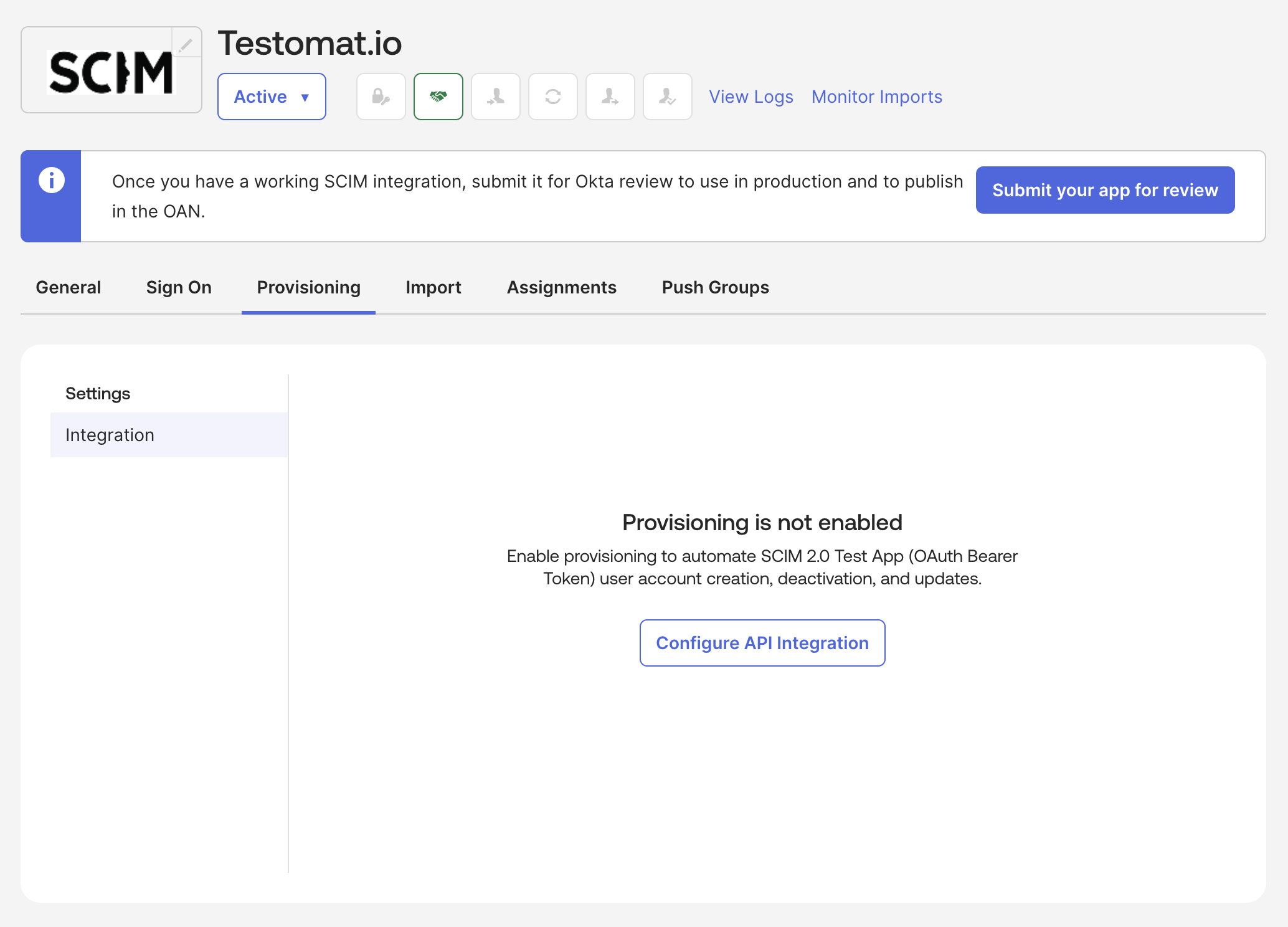 Testomatio - Okta SCIM Integration